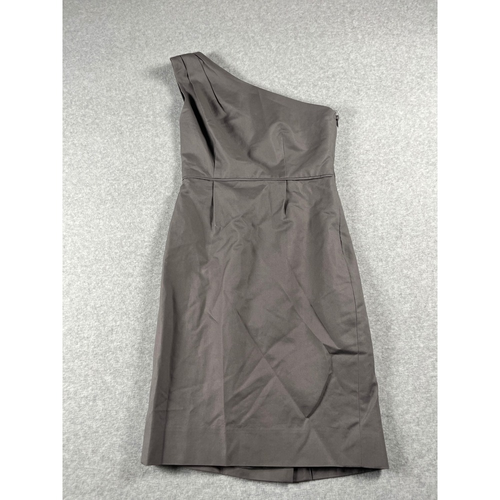 J Crew One Shoulder Cocktail Dress Womens 0 Gray Wedding Guest Formal Event Gala